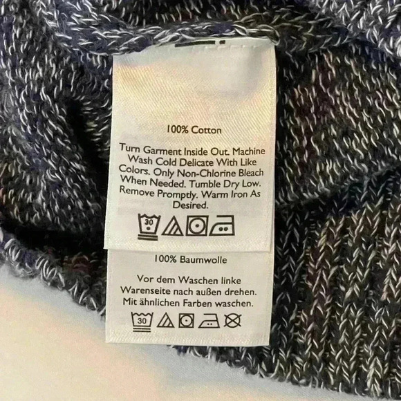 Eddie Bauer Marled Indigo 1/4 Zip Sweater 100% Cotton Men's Large NWT - Picture 11 of 13